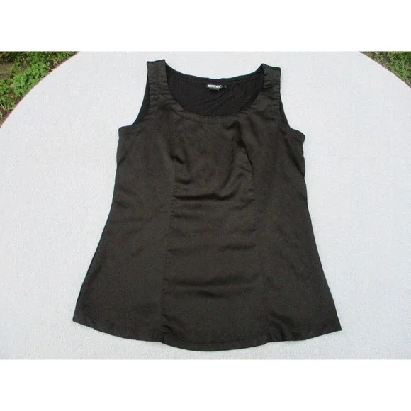 DKNY Sleeveless Tank Top Women's Size XS Silky Black Bodycon Y2K Business - Picture 2 of 14